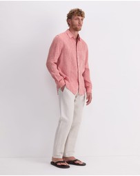 Sportscraft - Long Sleeve Linen Yarn Dyed Shirt