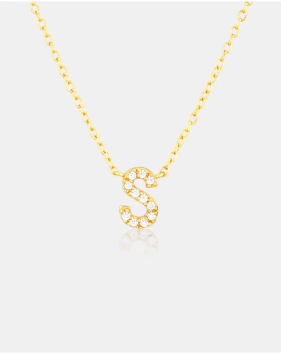 The Silver Collective - A-Z Letter Necklace - S