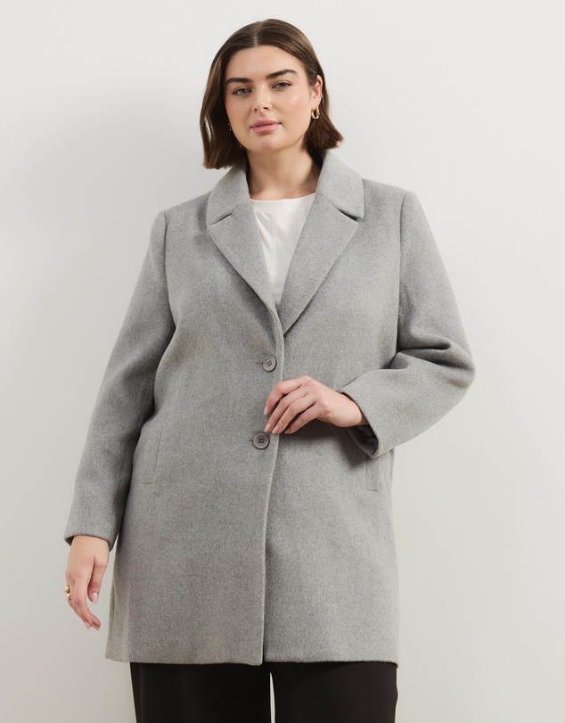 Atmos&Here Curvy - Romy Wool Blend Coat