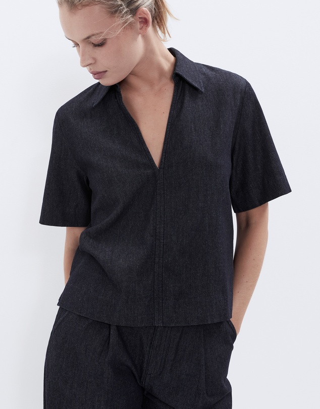 UNISON - Collared Denim Popover