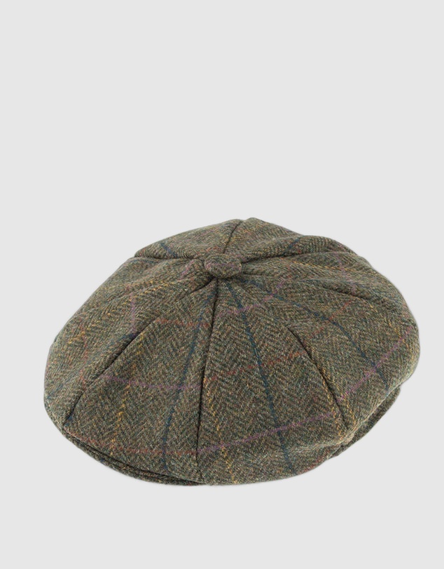 DENTS - Abraham Moon Check Tweed Newsboy Cap