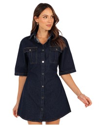 Petal & Pup - Rev Mini Dress - Dark Denim