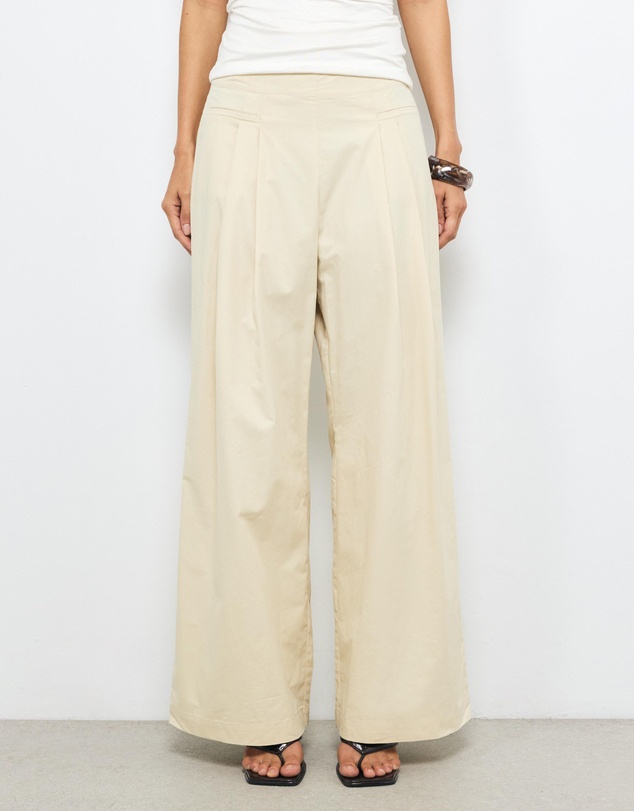 AERE - Organic Cotton High Waist Wide Leg Pants