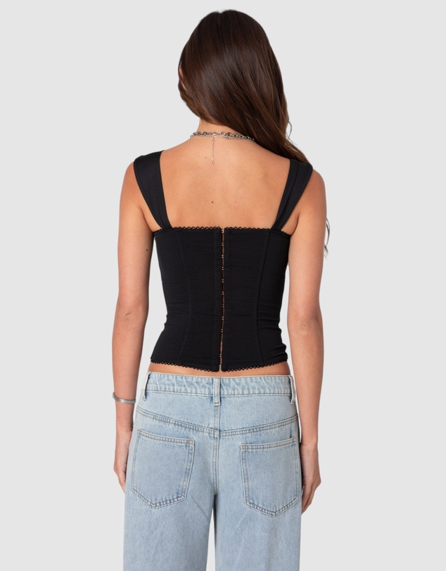 EDIKTED - Marcella Wide Strap Mesh Corset