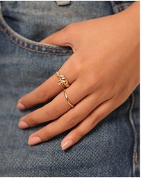 Elli Jewelry - Ring Band Twisted Stack Basic in 925 sterling silver gold plated