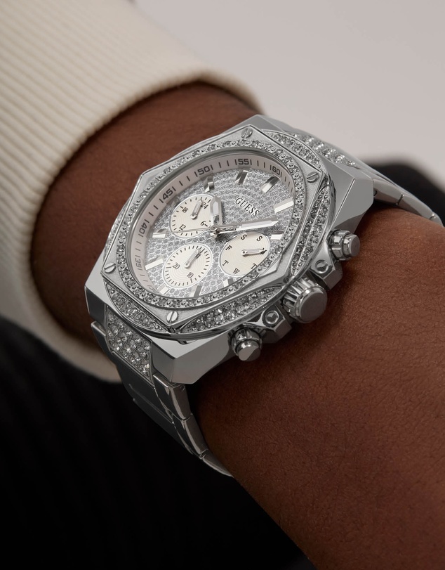 GUESS - GUESS Men's Silver Tone Multi-function Watch