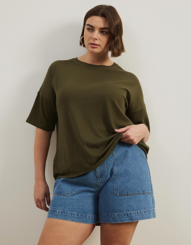 Atmos&Here Curvy - Sasha Waffle SS Tee