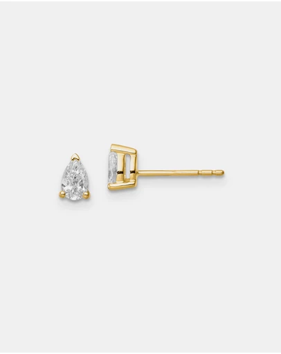 Zoe Olivia - 9K Gold Pear Lab Grown Diamond Stud Earrings