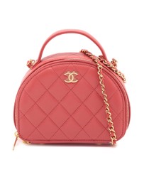 Pre-Loved by Azura Reborn - Pre-Loved Quilted Lambskin Chic Riviera Top Handle Vanity Case
