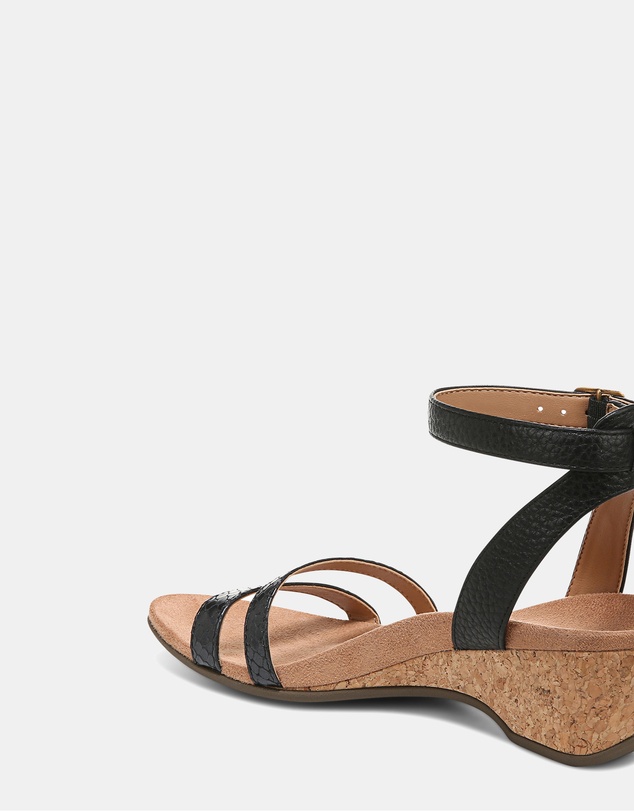 Vionic - Orlanda Wedge Sandal - Black Pearl Snake