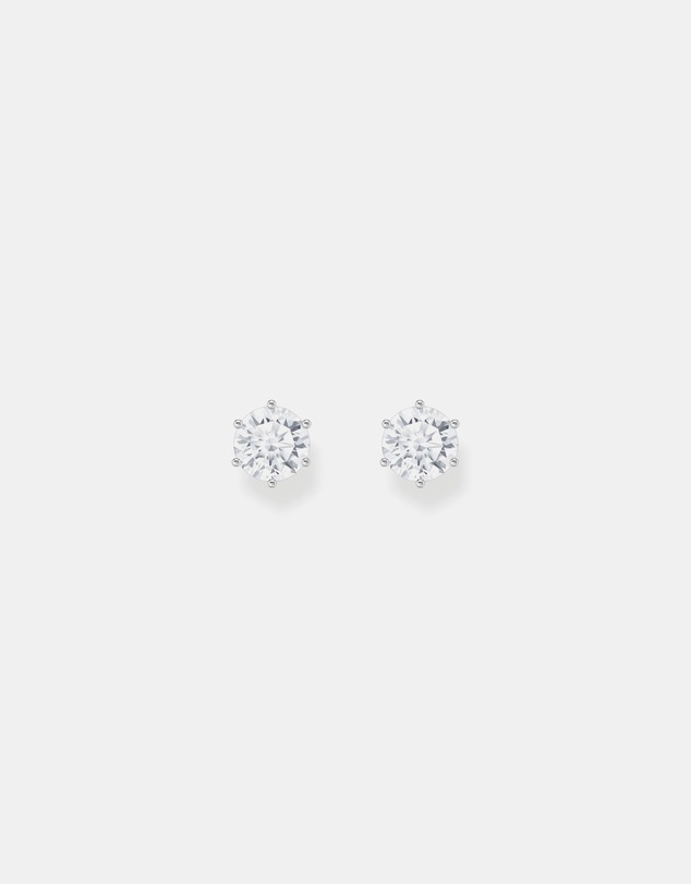 THOMAS SABO - Ear studs with big, white zirconia