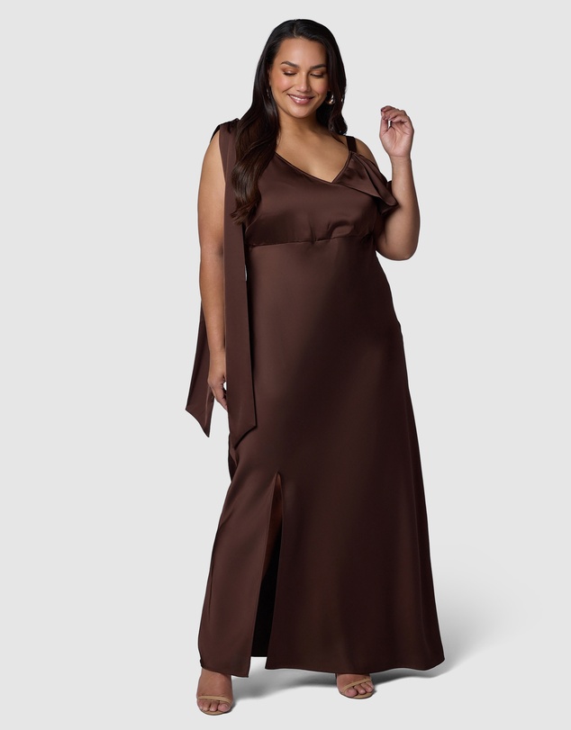 Pink Dusk by Curve Project - Tap In Satin Maxi Dress