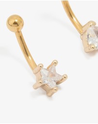 Lovisa - Gold Plated Surgical Steel Cubic Zirconia Ear & Body Jewellery Set