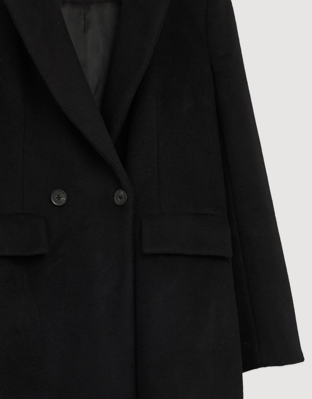 Revibe - Repaired Minima Esenciales Maren Brushed Wool Long Coat - AU 8