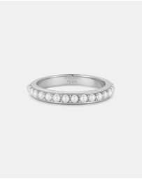 Ania Haie - Silver Shell Pearl Beaded Ring