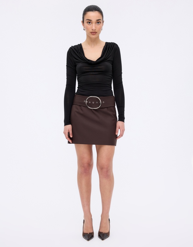 Minima Esenciales - Kian Wool Blend Belted Mini Skirt