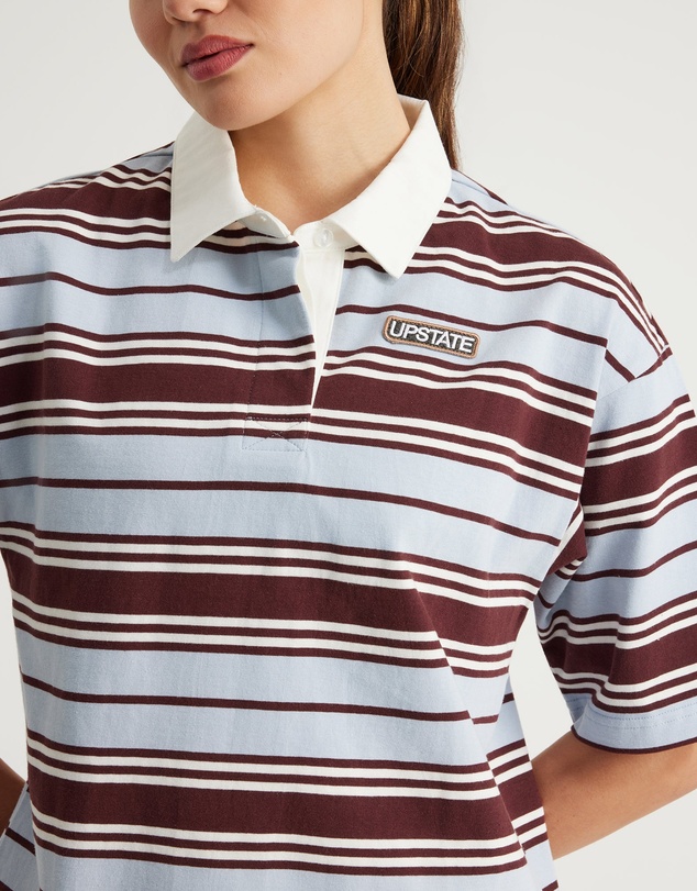 Upstate - Stripe Rugby Top - Blue Haze/Moccha/Vintage White