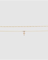 Elli Jewelry - Necklace Choker Layer Cross Filigree with Zirconia in 925 Sterling Silver Gold Plated