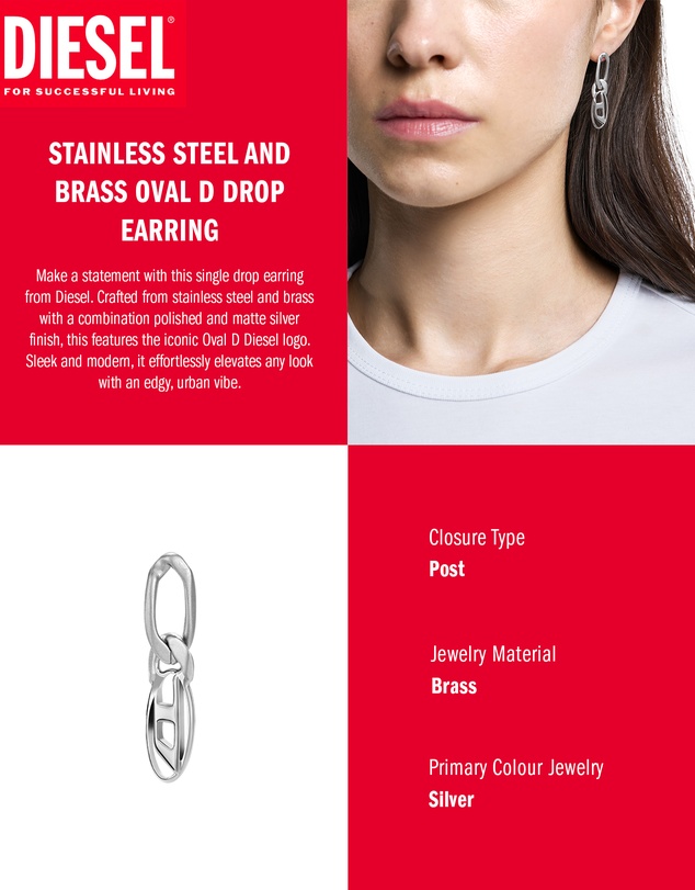 Diesel - Silver-Tone Earring