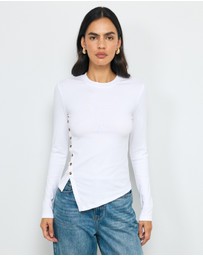 AERE - Amelie Asymm Buttoned Top