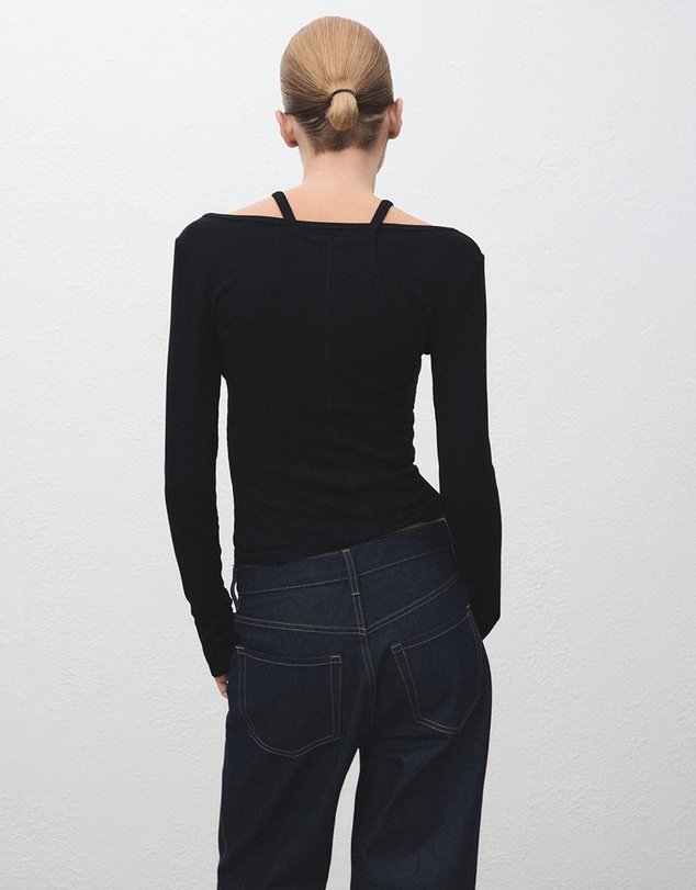 M.N.G - Ribbed Combined T-Shirt