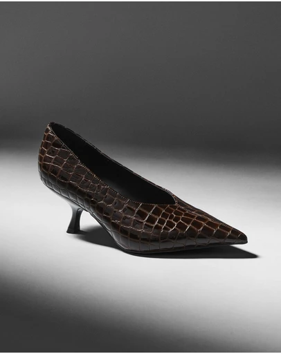Nakedvice - The Hilton Coffee Croc Heel