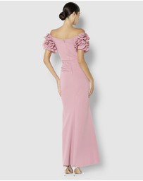 Montique - Diana Ruffle Sleeve Gown