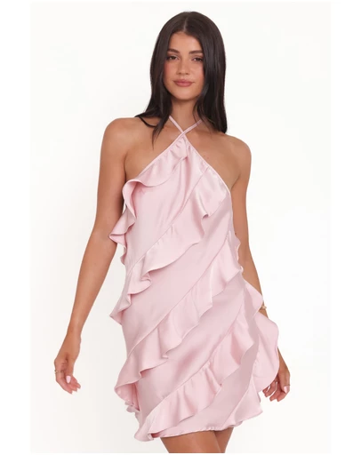 Petal & Pup - Valery Halterneck Mini Dress - Pink