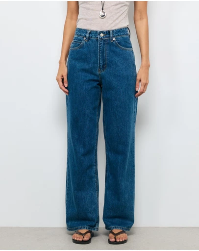 AERE - High Rise Straight Leg Jeans