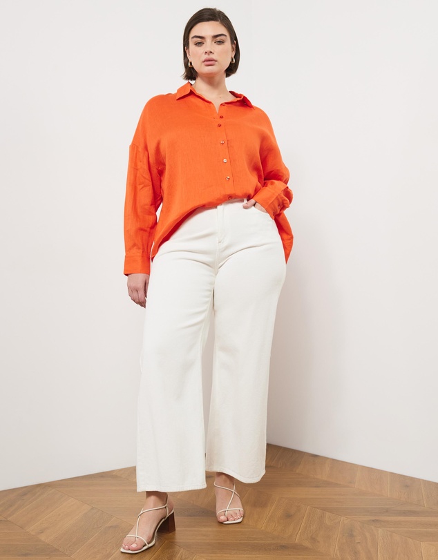 Atmos&Here Curvy - Roma Oversized Linen Shirt