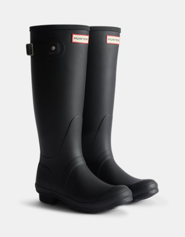 Hunter - Women's Original Tall Tartan Lining Black/Dark Olive