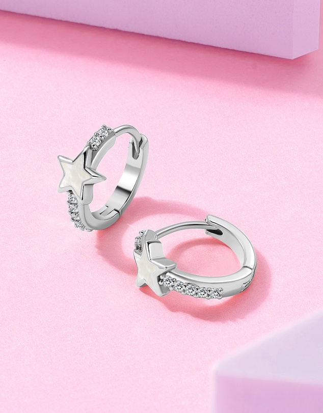Mestige Kids - Stella Star Hoops - Silver Plated