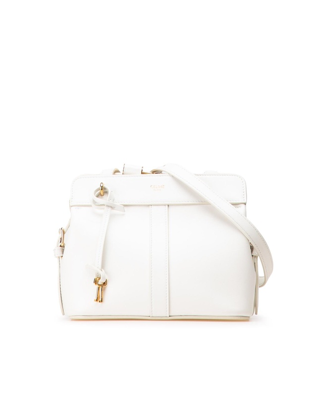 Pre-Loved by Azura Reborn - Pre-Loved celine Elegant Leather Shoulder Bag with Adjustable Strap and Stylish Key Charm