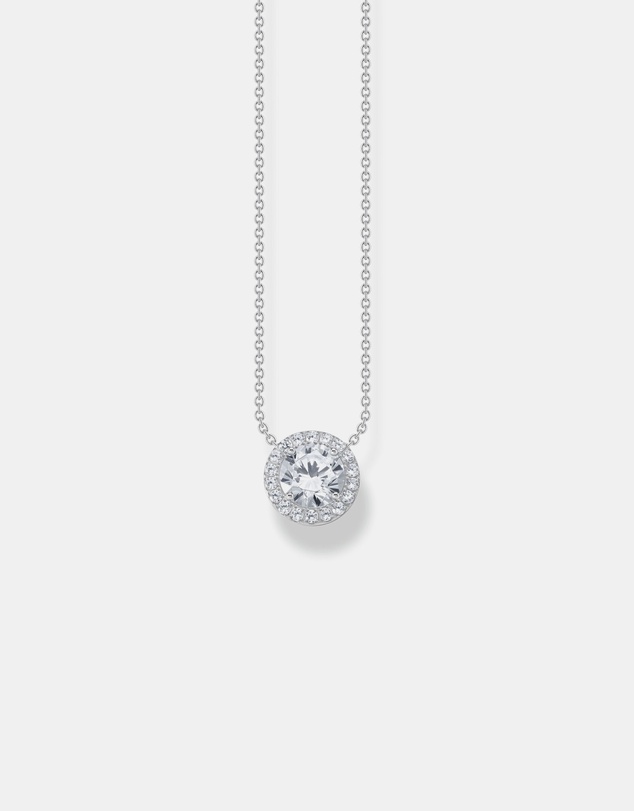 THOMAS SABO - Necklace with halo pedant with white zirconia