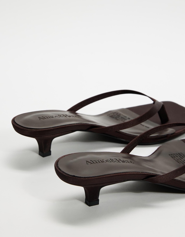 Atmos&Here - Oceane Satin Kitten Heel Sandals