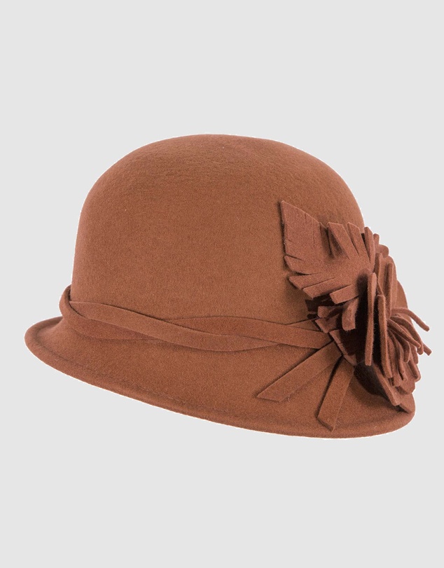 Max Alexander - Winter Felt Orange Cloche Hat