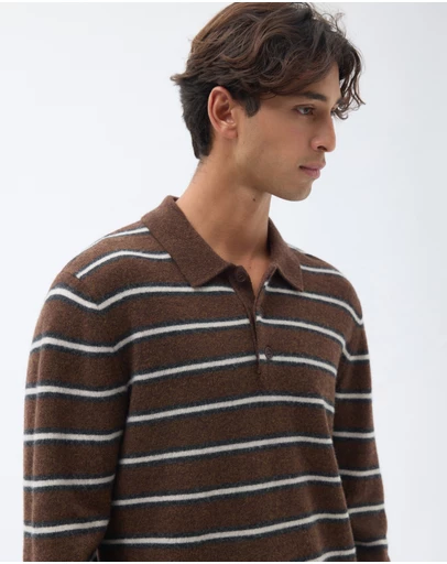AERE - Stripe Wool Polo