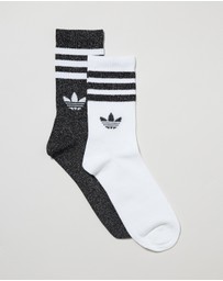 adidas Originals - 2-Pack 3-Stripes Glitter Crew Socks