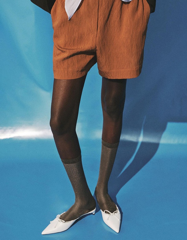 M.N.G - Textured Shorts With Contrasting Trim