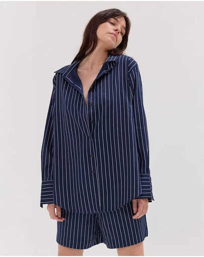 Cloth & Co. - The Dropped Yoke Shirt | Navy & White