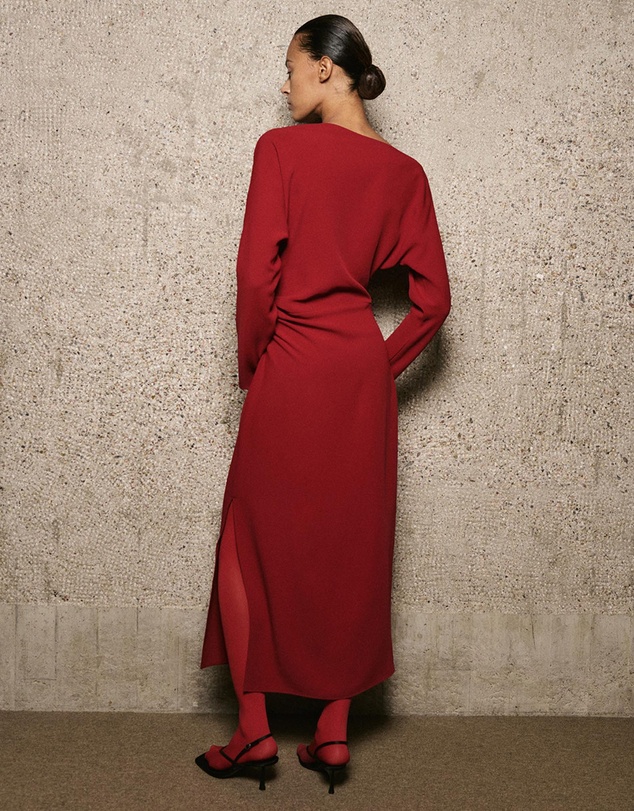 M.N.G - Boat-Neck Ruched Dress