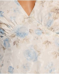 Petal & Pup - Marisol Mini Dress - Cream Blue Floral