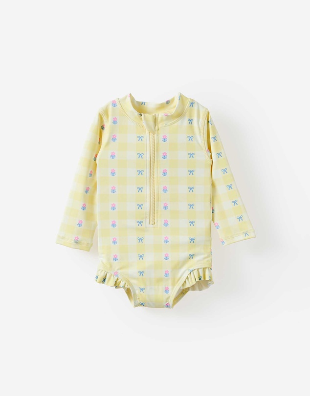Cotton On Kids - Lucy Long Sleeve Ruffle Back Swimsuit