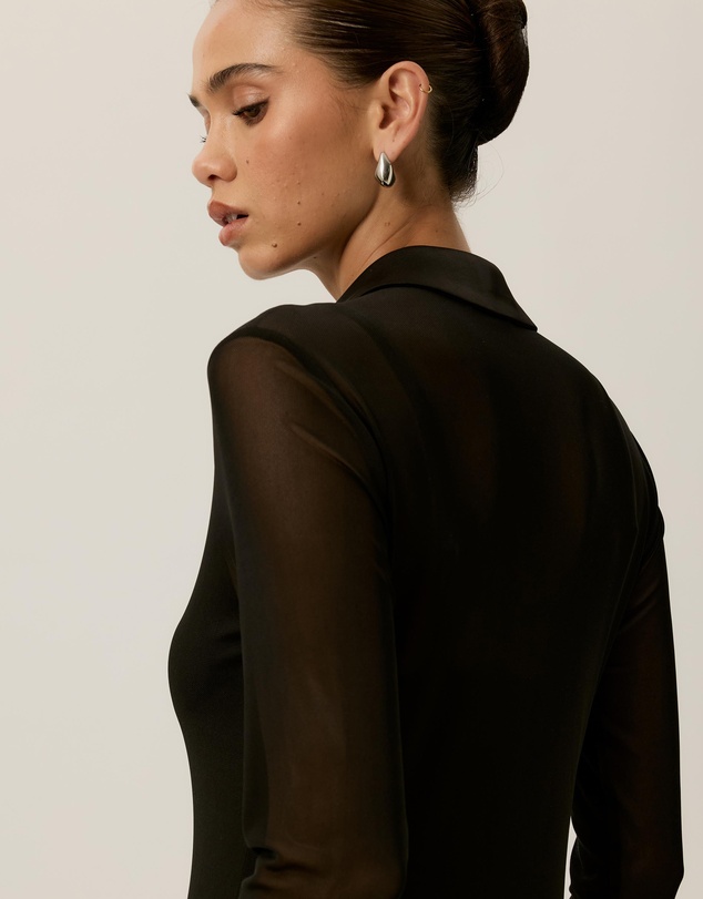 Tussah - Bonnie Ruched Waist Collar Midi Dress