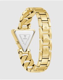 GUESS - Guess Gents and Ladies Set - Badge Gold-Tone Analogue & Fame Ladies Gold Tone Analogue