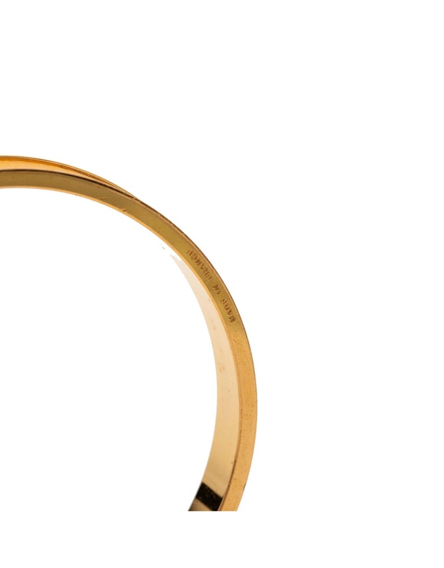 Pre-Loved by Azura Reborn - Pre-Loved Gold Plated Epsom Kelly Cadena Lock Bangle Bracelet
