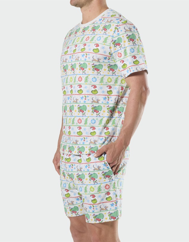 Mitch Dowd - Mitchdowd Mens Grinch Stripe Christmas Pyjama Set