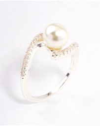 Lovisa - Silver Plated Wrapped Pearl Ring