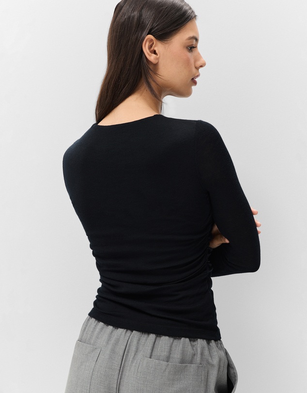 UNISON - Merino Drape Detail Top