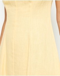 AERE - Chloe Panelled Linen Midi Dress